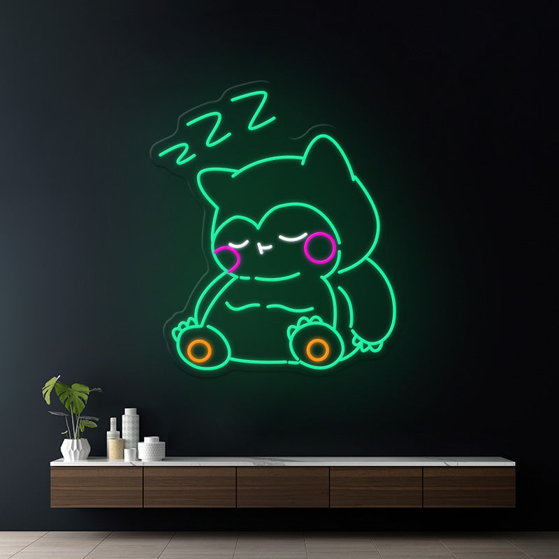 Snorlax Cartoon Led Neon Sign Kids Room Decor
