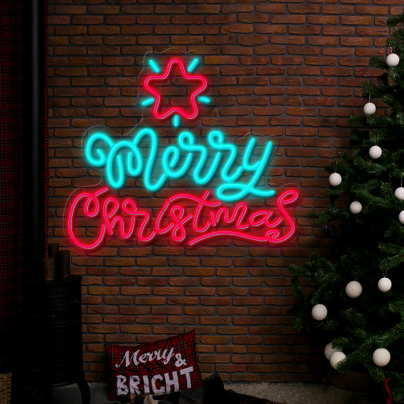 2025 Merry Christmas Led Neon Sign Light for Shop Wall Decor