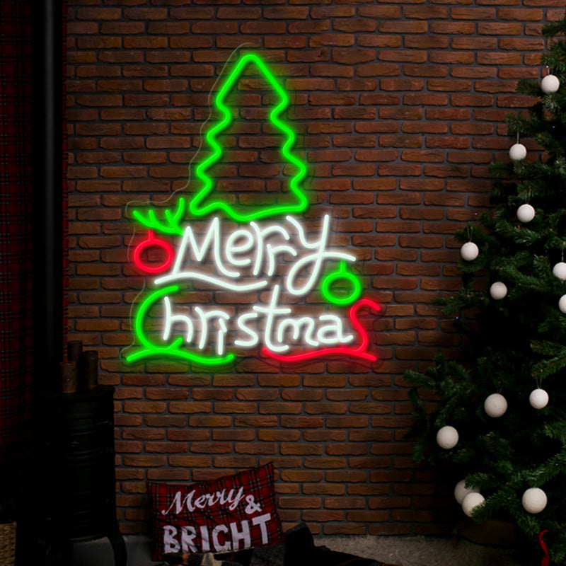 2025 Merry Christmas Tree Led Neon Sign Light for Home Party Decor Sign