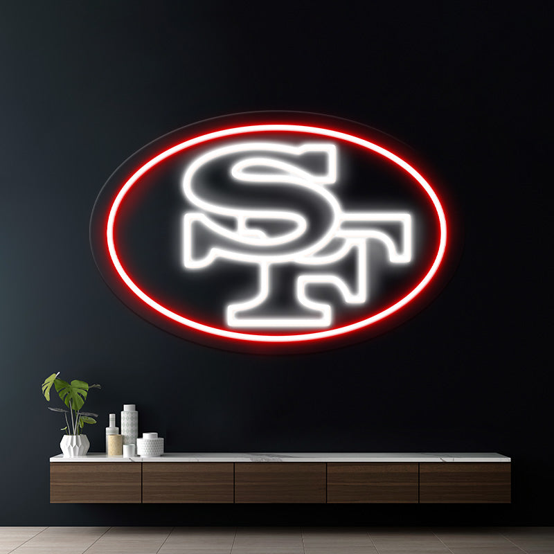 San Francisco 49ers Team Logo Neon Sign Man Cave Decor