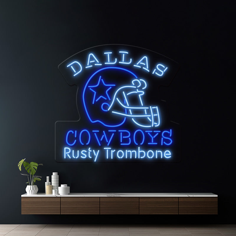 Dallas Cowboys Helmet LED Neon Sign Wall Decor