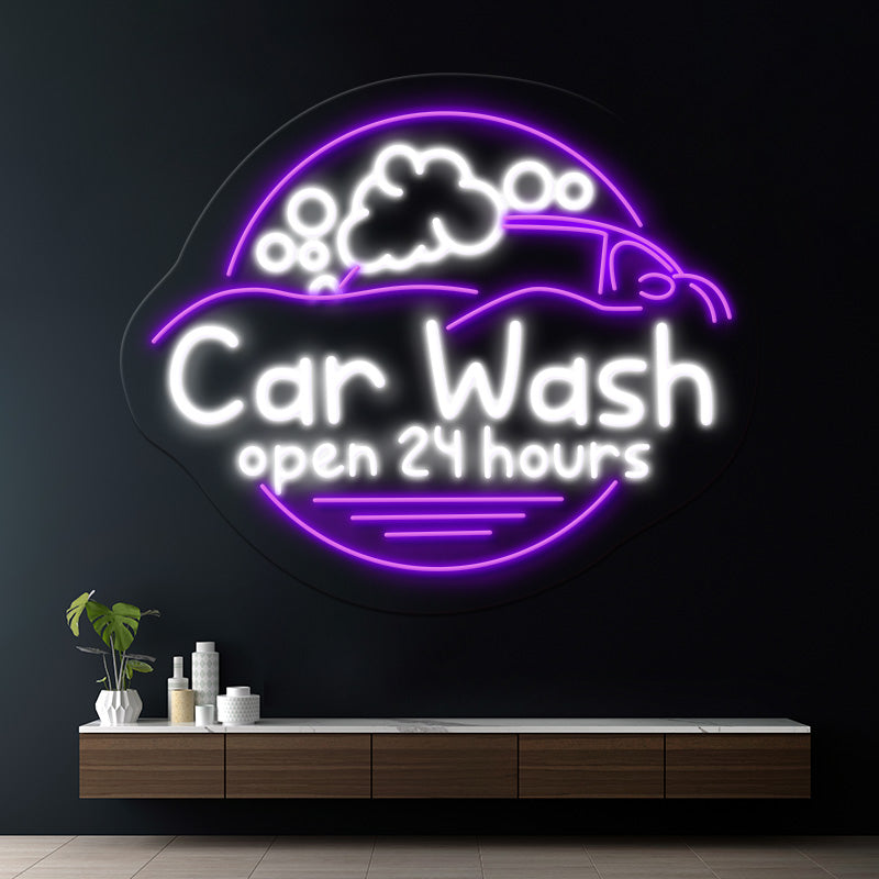 Car Wash Shop Open  Led Neon Sign