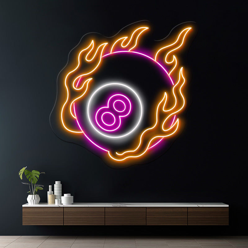 8 Ball Neon Sign Billiards Ball Decor