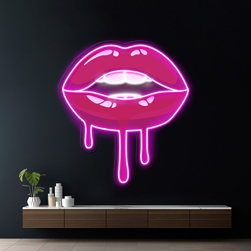 Lips Dripping Neon Sign For Wall Decor