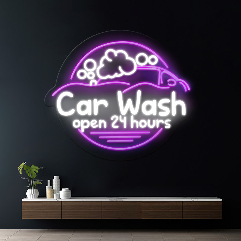 Car Wash Shop Led Neon Sign Business Shop Decor Sign