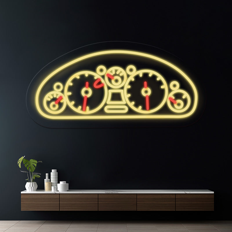 Car Gauge Led Neon Sign Garage Room Decor Sign
