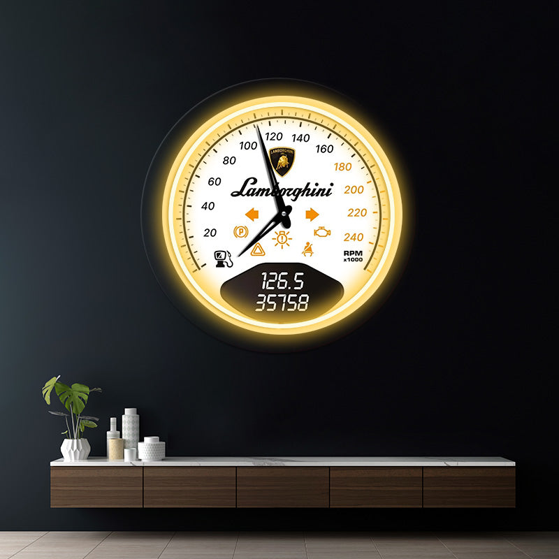 Speedometer Wall Clock Led Neon Sign Garage Neon Clock
