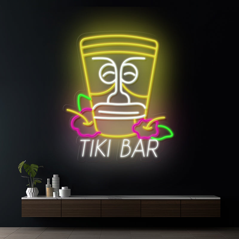 Tiki Bar Neon Sign Tiki Mask Led Neon Sign