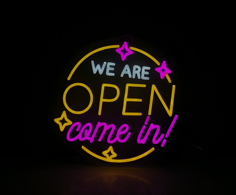 We Are Open Come In Neon Sign Shop Open Sign