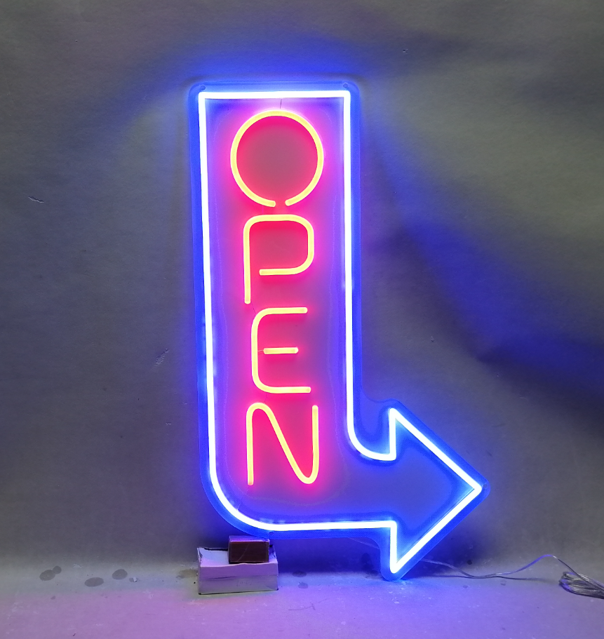 Open Arrow Neon Sign Led Business Open Sign