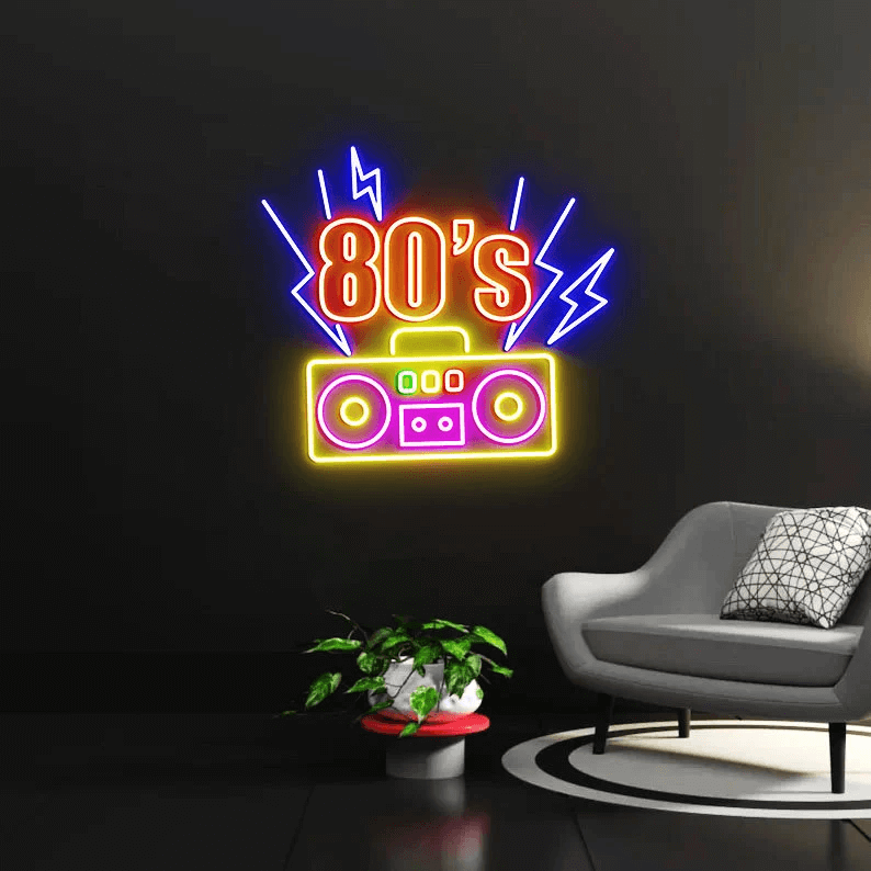 Back To The 80s Neon Light Retro Party Decor Neon Sign