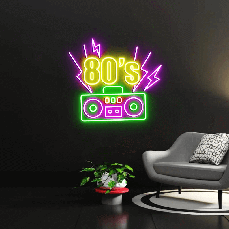 Back To The 80s Neon Light Retro Party Decor Neon Sign