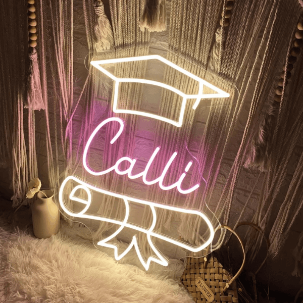 Congrats Grad Custom Name Neon Sign Class of 2025 Graduation Prom Party Decor Sign