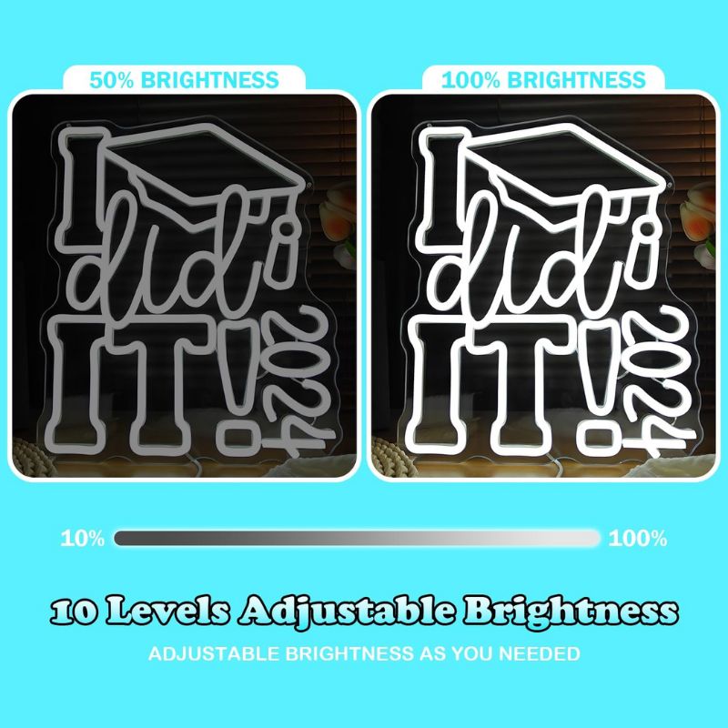 Congrats Grad Neon Sign I Did It 2025 Neon Lights