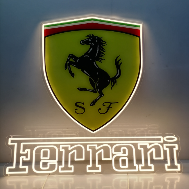 Ferrari Led Neon Sign Man Cave Decor