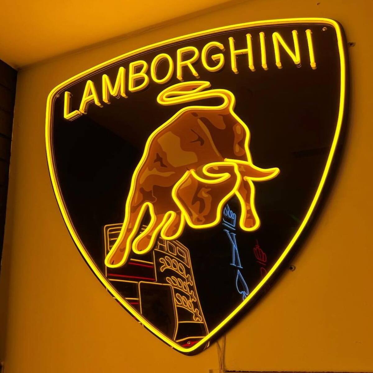 Lamborghini Neon LED Sign Garage Man Cave Home Decor