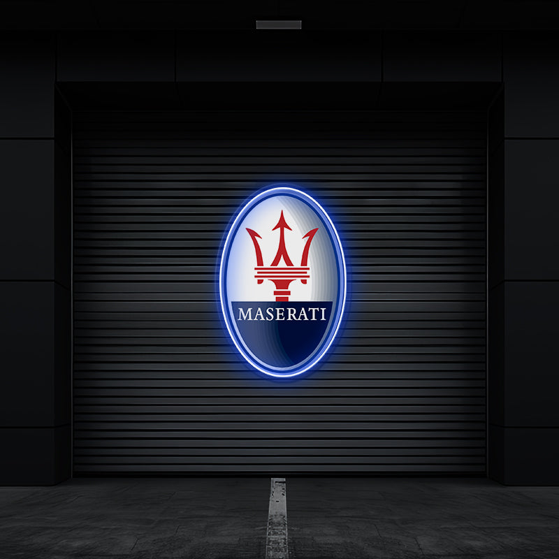 MASERATI Car Logo Led Neon Sign Garage Wall Decor