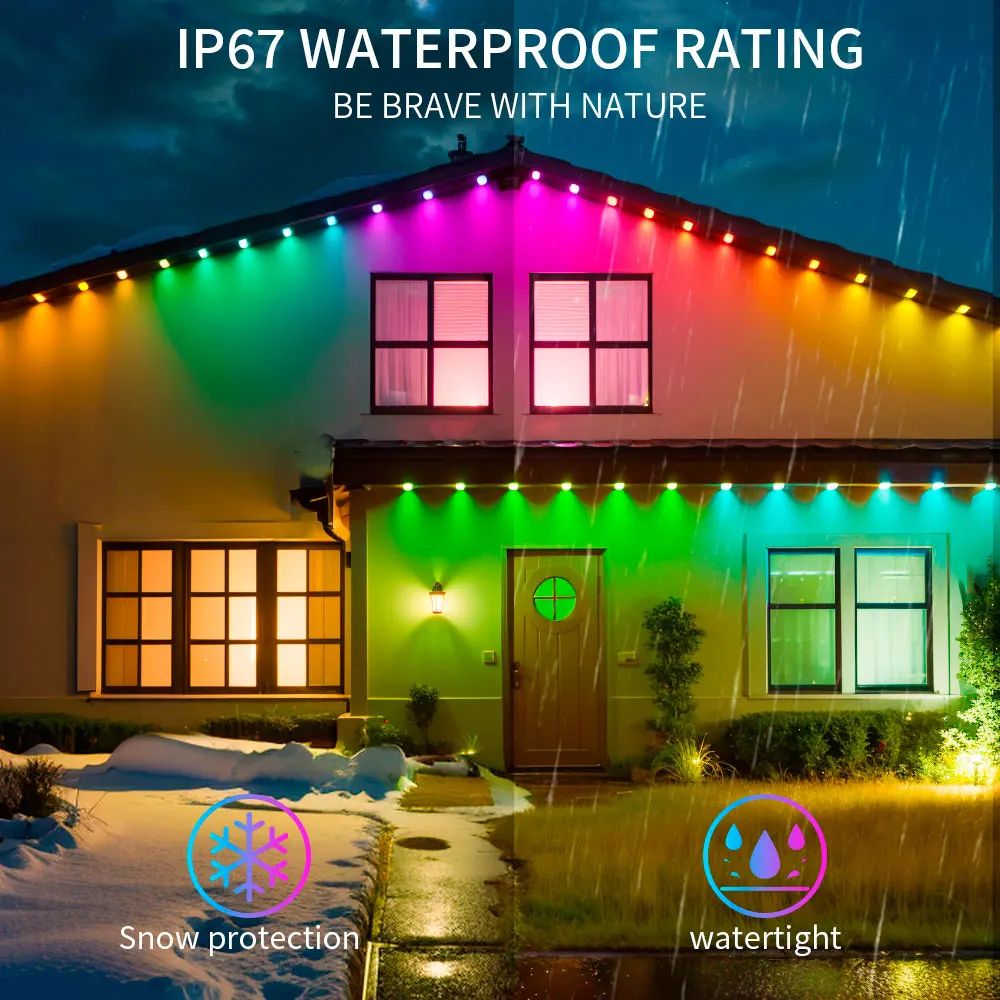 Permanent Smart RGB Outdoor Lights for Halloween Christmas Decoration