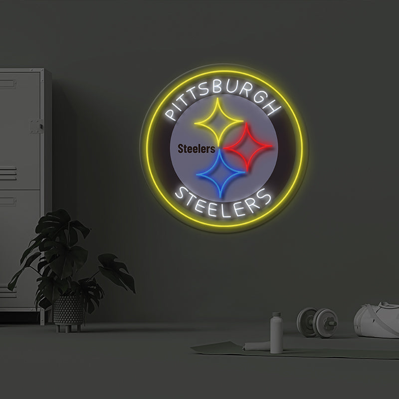 Pittsburgh Steelers Neon Sign Light for Man Cave Decor