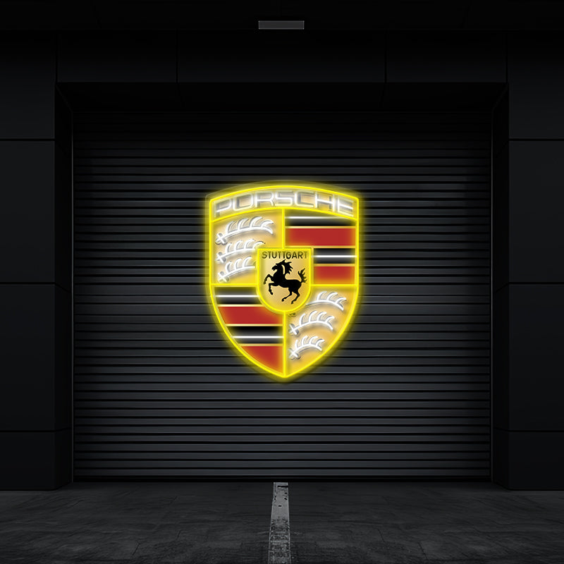 Porsche Led Neon Sign Garage Room Wall Decor Light