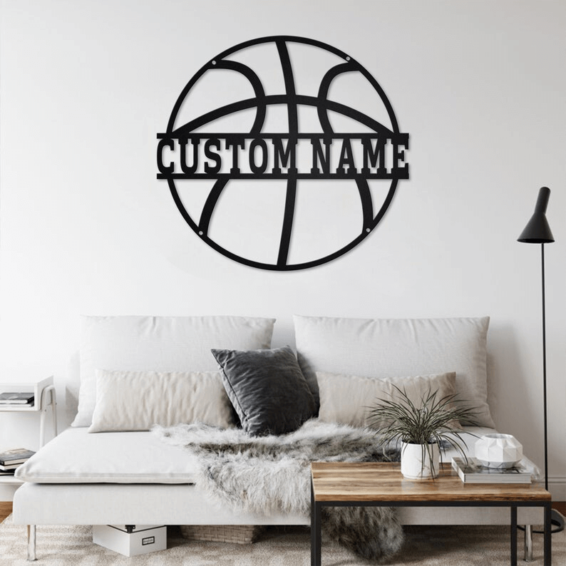 Custom Basketball Metal Wall Art Sign Boys Unique Gift