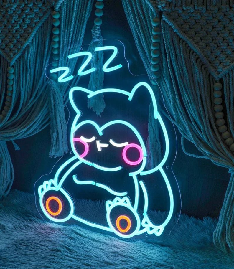 Snorlax Cartoon Led Neon Sign Kids Room Decor