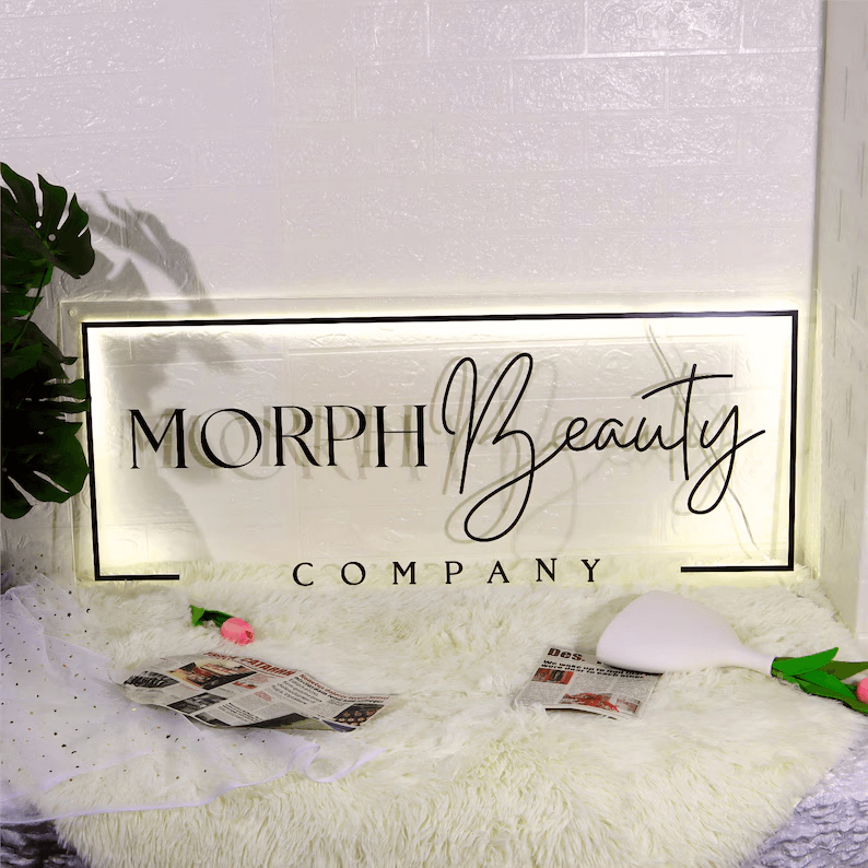 Custom Acrylic Backlit  Business Logo Sign 3D Wall Decor Sign