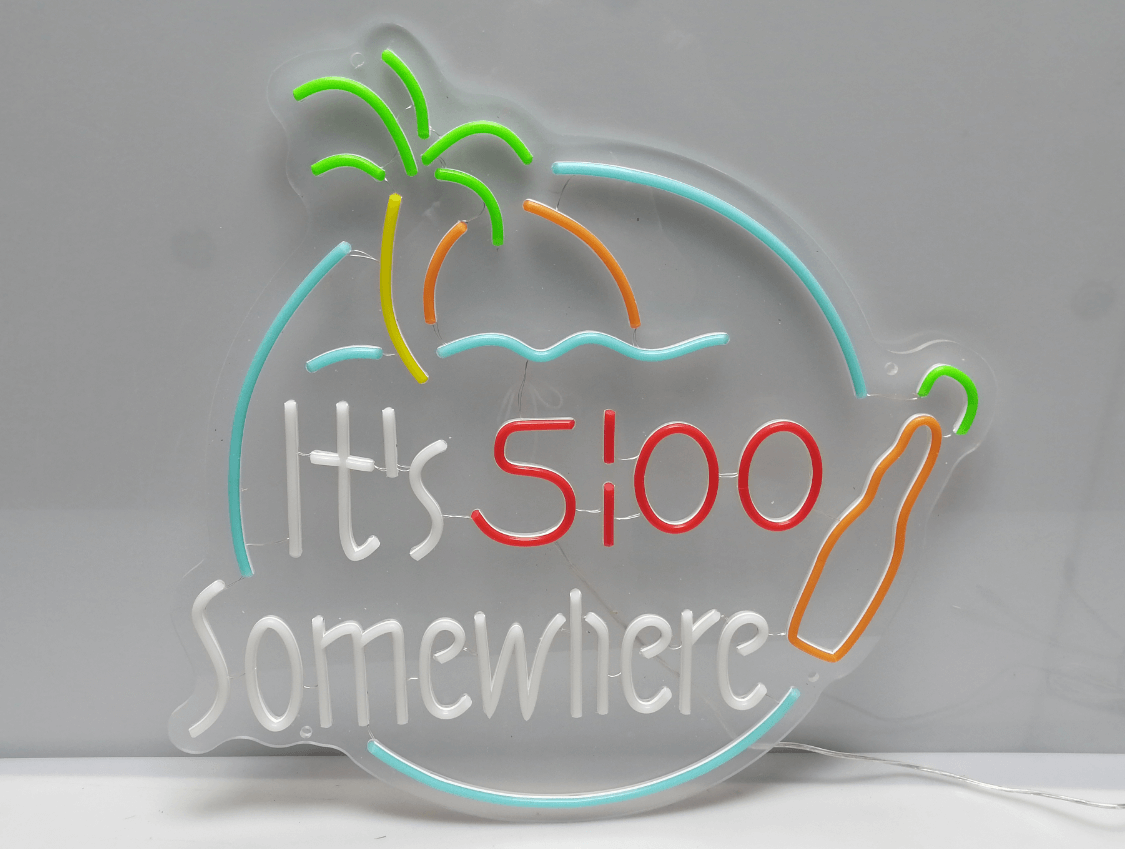 It's 5:00 Somewhere Bar Neon Sign