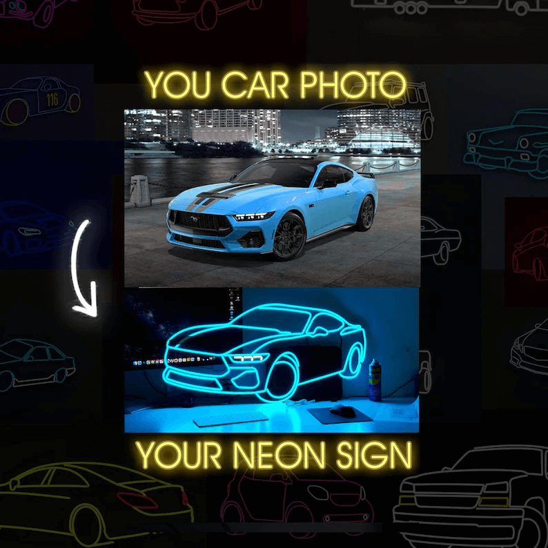 Custom Your Own Car Led Neon Sign Man Gift Garage Wall Decor Sign