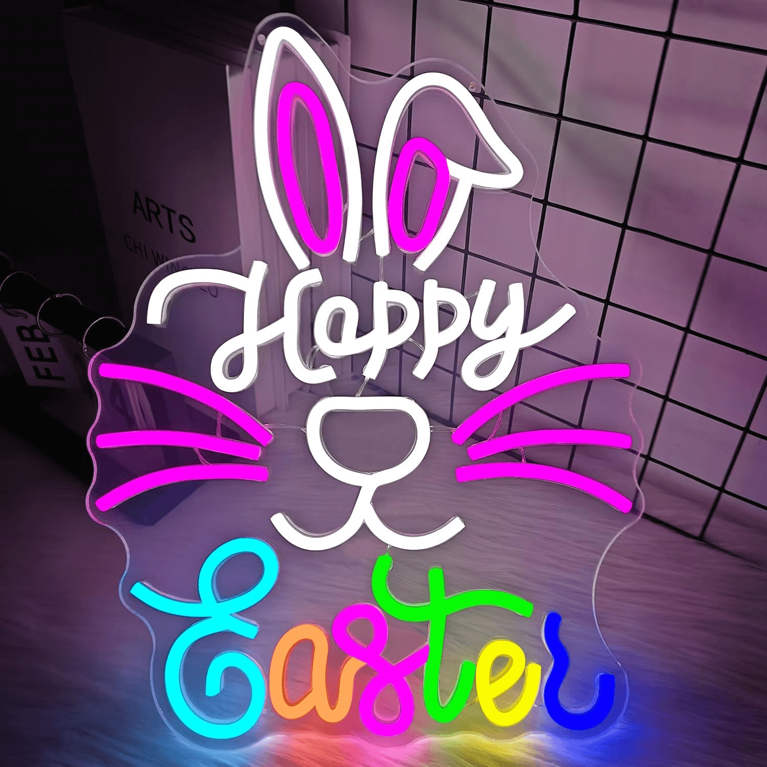 Happy Easter Led Neon Festival Shop Decor Sign
