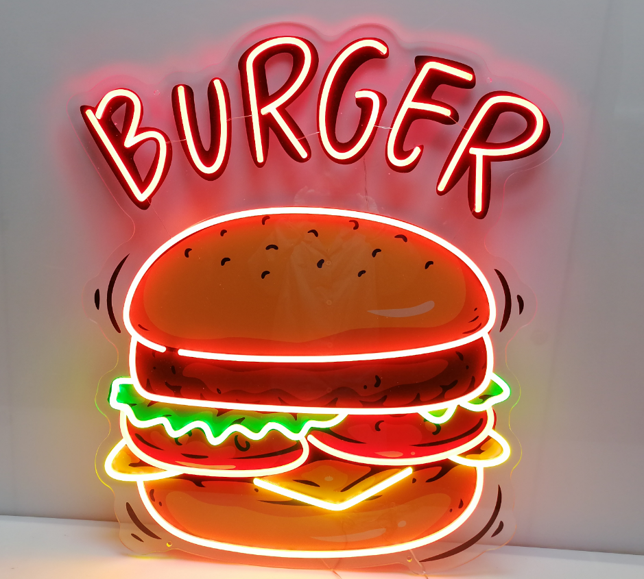 Burger Led Neon Sign Shop Decor Led Neon Sign