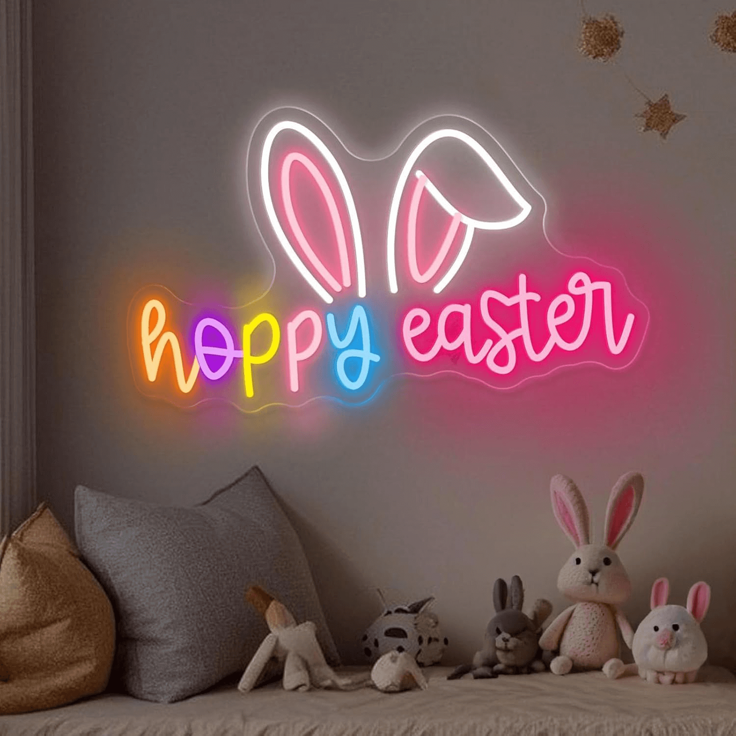 Happy Easter Led Neon Festival Shop Decor Signs
