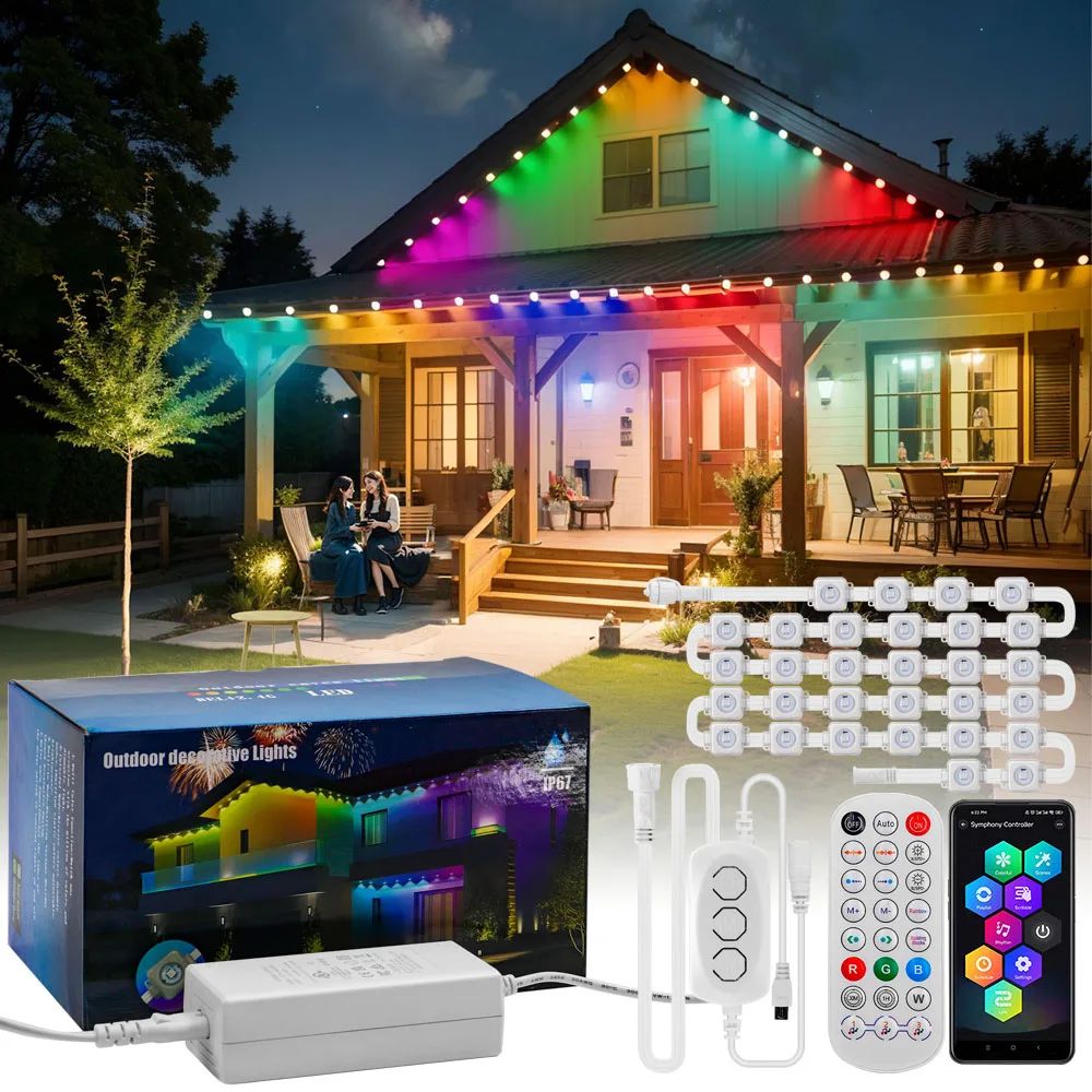 Permanent Smart RGB Outdoor Lights for Halloween Christmas Decoration