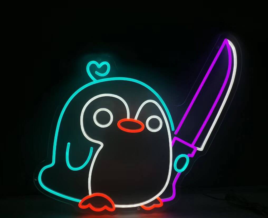 Cute Penguin Neon Sign Kids Gift Neon Sign