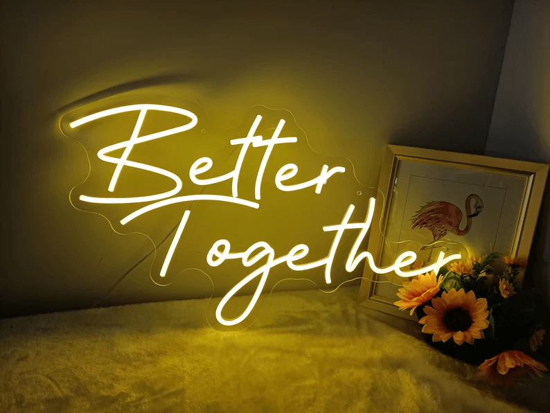 Better Together Neon Sign for Wedding Party Decoration