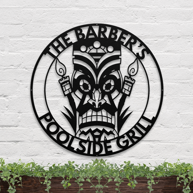 Metal Tiki Bar Sign Shop Decor Sign