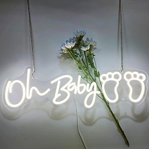 Oh Baby Neon Sign Custom Baby Shower Sign