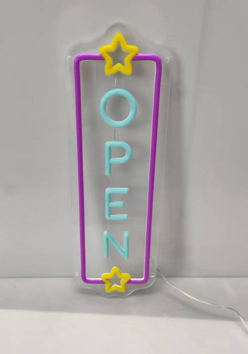 Vertical Open Led Neon Sign Business Shop Decor Sign