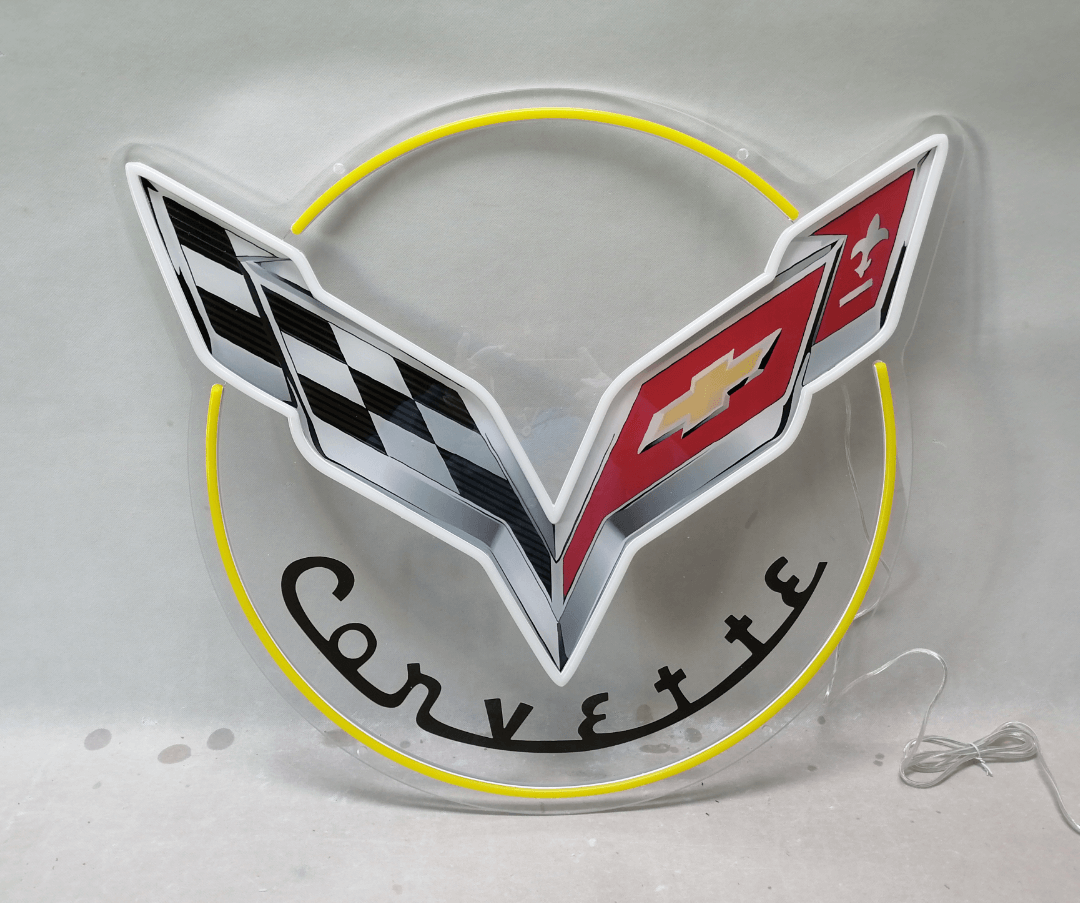 Round Corvette Led Neon Sign Man Cave Neon Sign