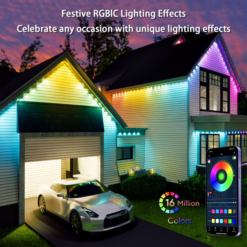 Permanent Smart RGB Outdoor Lights for Halloween Christmas Decoration