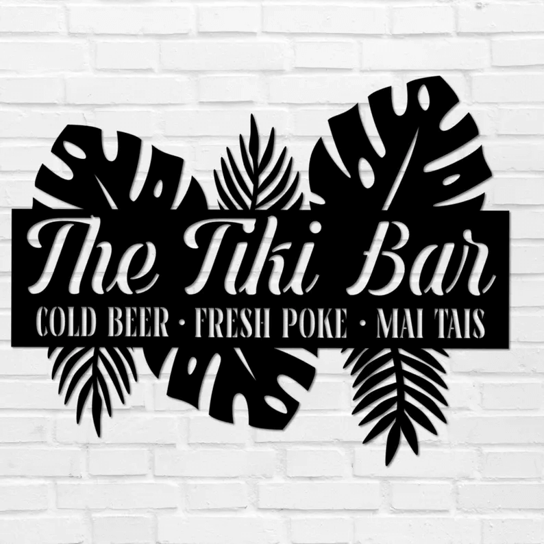 Tiki Bar Metal Sign Tropical Bar Decor Sign