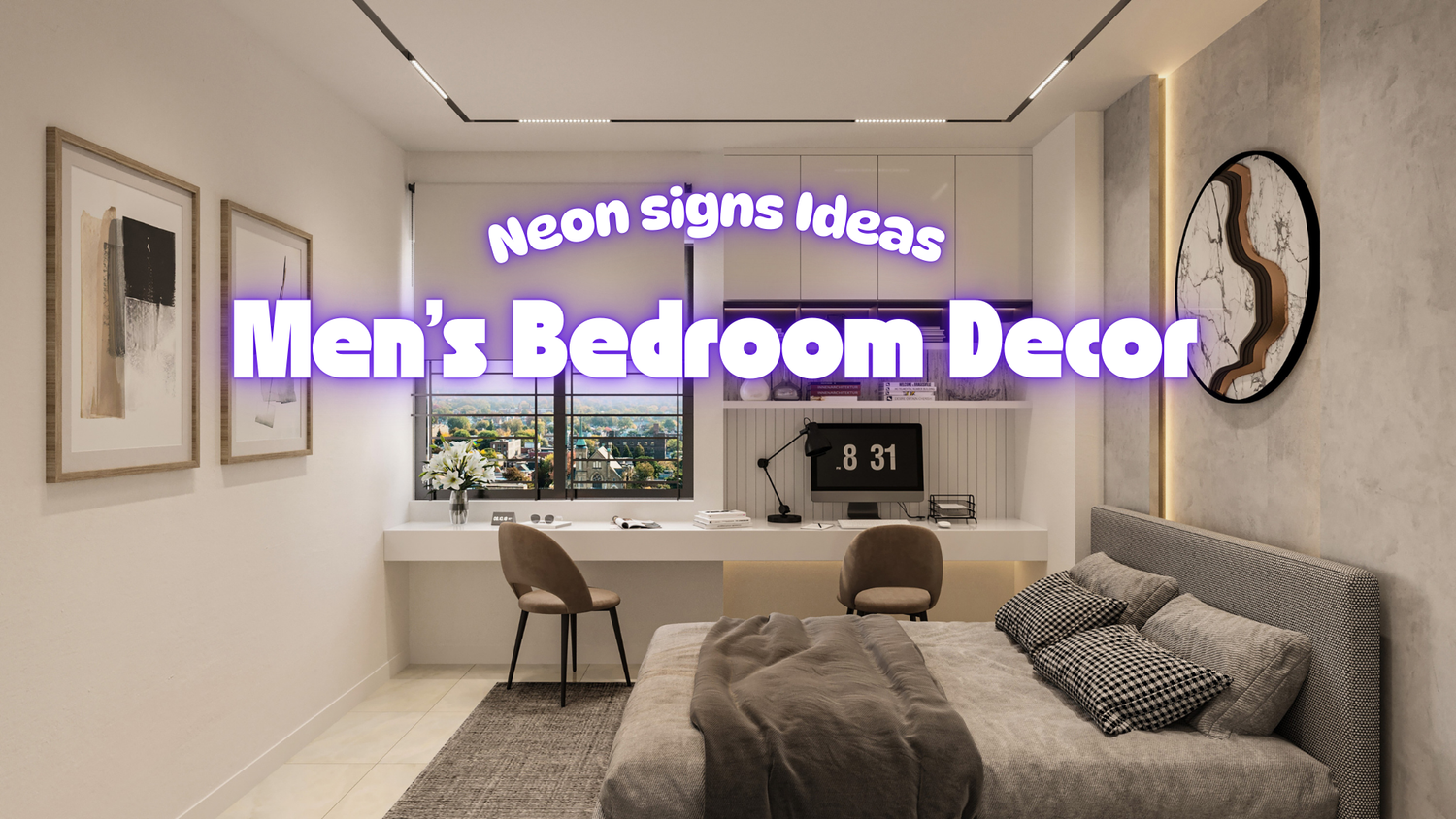 25 Men’s Bedroom Decor Ideas Featuring Neon Signs