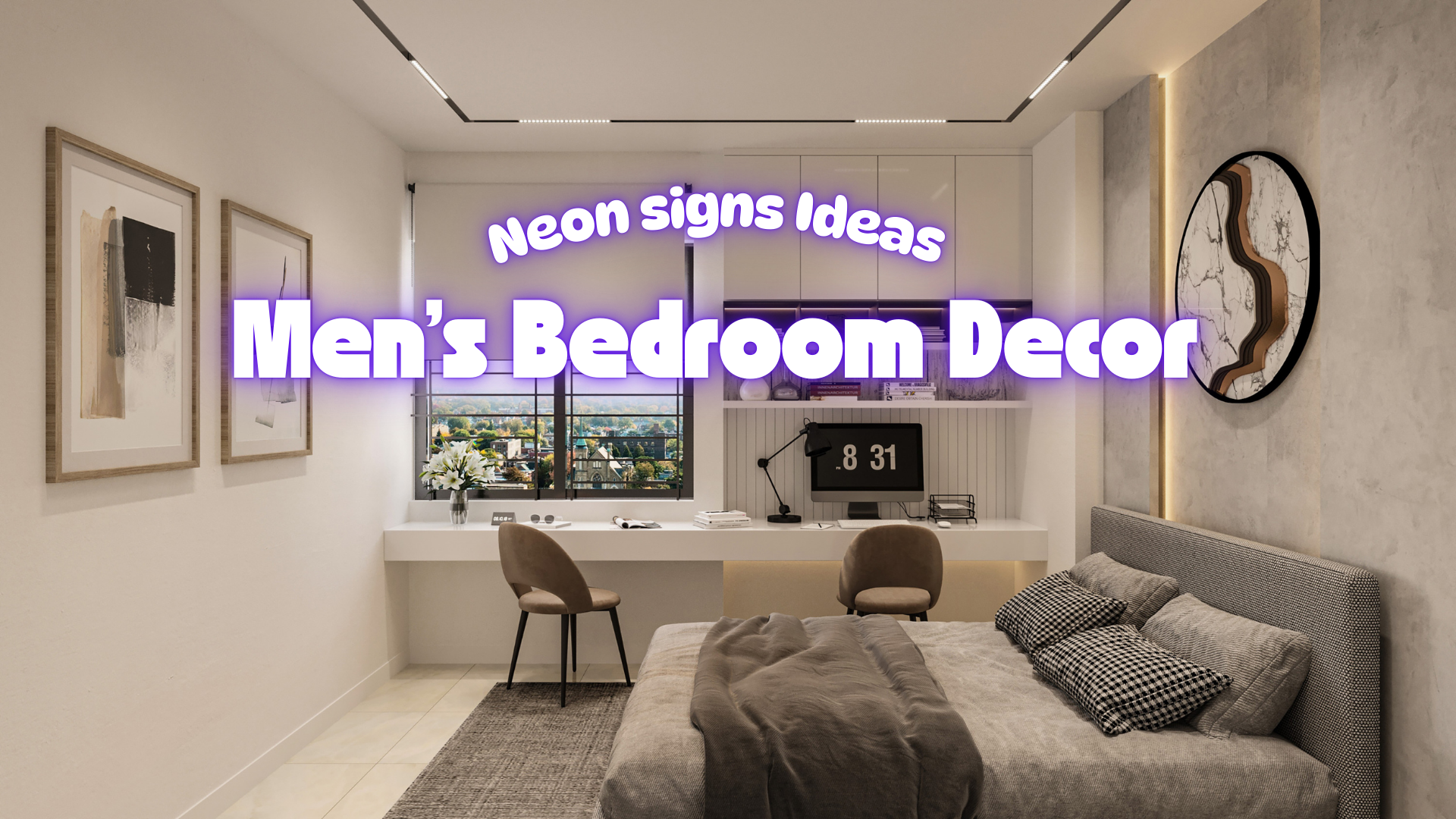25 Men’s Bedroom Decor Ideas Featuring Neon Signs