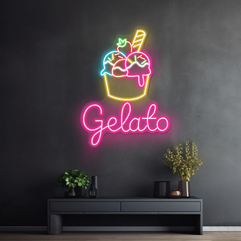 Custom Ice Cream Shop LED Sign Open LED Light