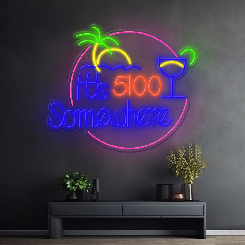 It's 5 O'clock Somewhere Neon Sign Shop Decor Neon Sign