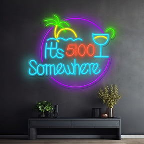 It's 5 O'clock Somewhere Neon Sign Shop Decor Neon Sign