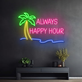 Bar Open Palm Tree Neon Sign Decor Art Sign Custom Neon Sign