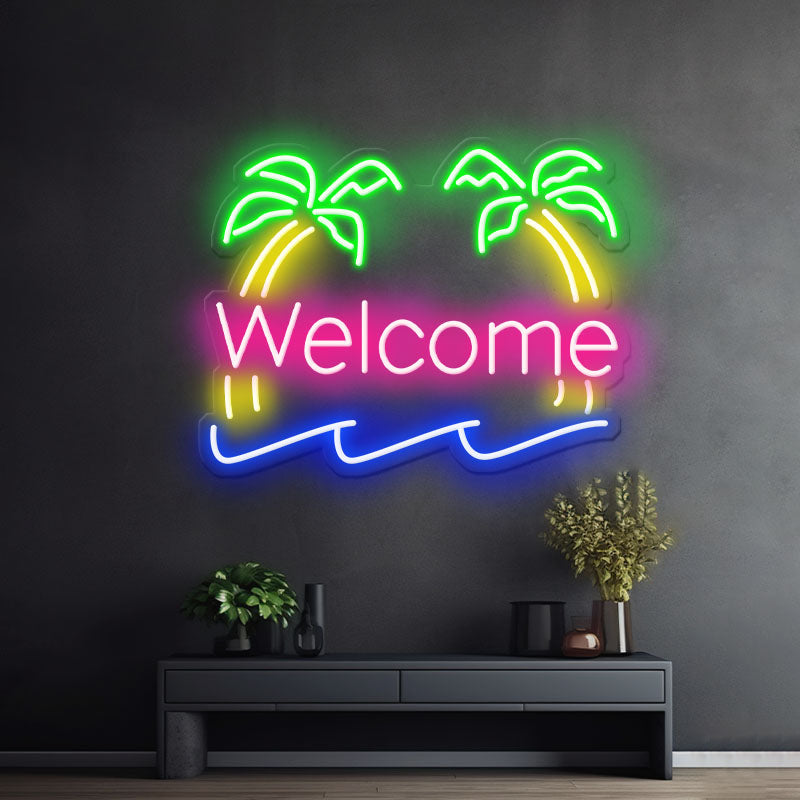 Custom Palm Tree Neon Sign Summer Party Sign