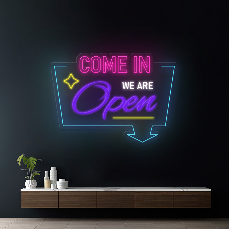 Come In We Are Open Led Neon Sign Shop Door Decor Sign