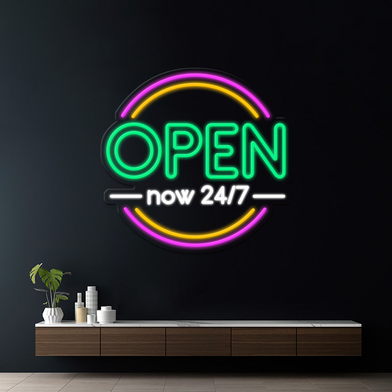 24 Hour Open Led Neon Sign Shop Door Decor Sign